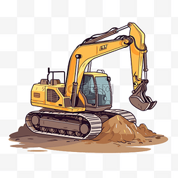 挖掘机剪贴画建筑挖掘机在孤立的