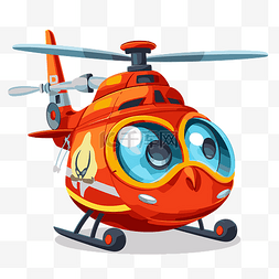 直升机剪贴画卡通人物红色直升机