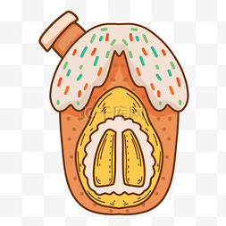 卡通食品logo图片_彩色甜点房屋饼干