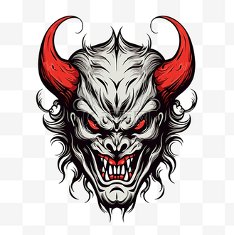 恶魔头恶魔撒旦万圣节怪物插图