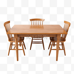 家具木椅图片_3d 餐桌与木椅套装