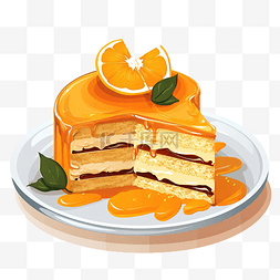 蛋糕橙色图形