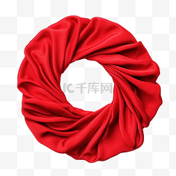 抽象布料图片_皱巴巴的布料圆圈红色