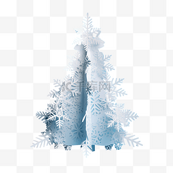 蓝色雪花装饰的树图片_蓝色的白皮书雪花制成的圣诞树