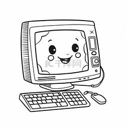 电脑背景可爱图片_用白色绘制计算机键盘和鼠标着色