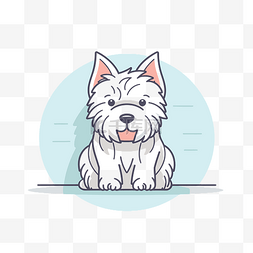 标识插图图片_西爱达荷梗犬平面插图定制您的品