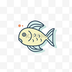 白色背景上平面风格的鱼插图 向