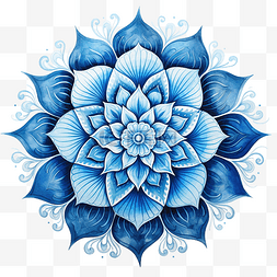 瑜伽垫文字排版图片_曼陀罗蓝色绘图