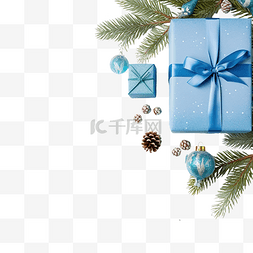 蓝色木盒图片_圣诞节