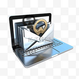 病毒电子邮件图片_3d 插图安全电子邮件