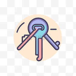 三把彩色钥匙在右手上形成一个开