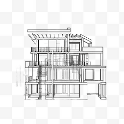 住宅蓝图图片_最小风格的房屋建筑平面图插图