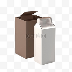 盒巧克力图片_3d 渲染巧克力牛奶盒，带开盖隔离