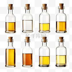 透明罐图片_一套带软木塞的空瓶用于油