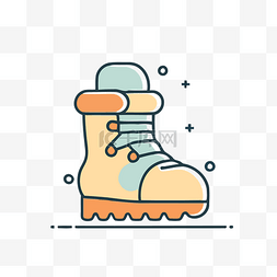 冬季靴子图标与鞋子一致 向量