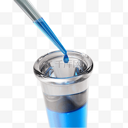 蒸馏器材图片_3d实验滴管蓝色
