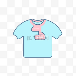 球衣图标图片_T 恤蓝色粉红色箭头平面矢量图标 