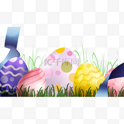 精美春季花卉图片_复活节彩蛋自然边框
