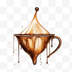 咖啡豆牛奶咖啡图片_水彩咖啡滴