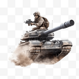 h5素材坦克图片_战斗坦克与士兵向前指着飞行