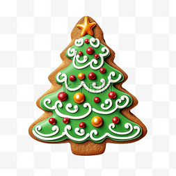 姜饼雪花图片_姜饼圣诞树装饰彩色糖霜
