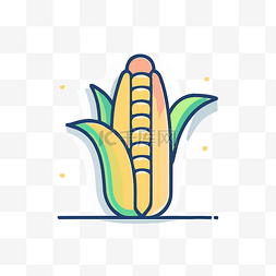 玉米插图图片_灰色背景上的玉米图标 向量