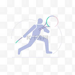 高清运动图标图片_一名运动员练习网球的插图 向量