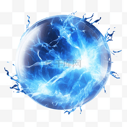 魔法蓝色图片_蓝色球闪电抽象电雷击光闪光雷电