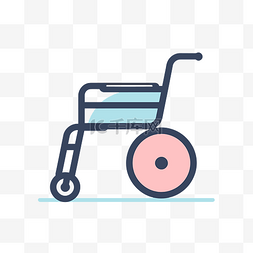 轮椅残疾人图片_轮椅的线图标 向量