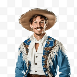 民族服装绘画图片_身着阿根廷民族服装的男人