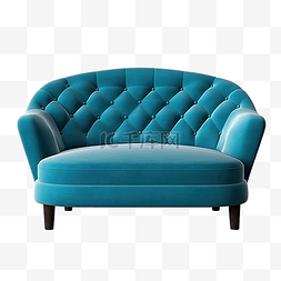 现代地板图片_3d 家具现代蓝色布艺双人沙发隔离