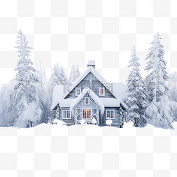 下雪的冬天的小屋
