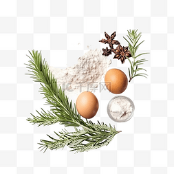 圣诞礼物图片_圣诞节概念烹饪和烘焙原料冷杉树