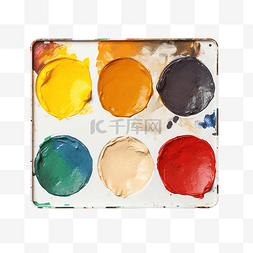 刷子颜料图标图片_文具艺术家用颜料调色板