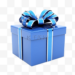 蓝色背景生日图片_蓝色打开的礼物