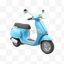 摩托车背景蓝色图片_软蓝色滑板车