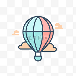 热气球隔离线标志 向量