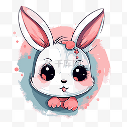 小耳朵可爱贴纸图片_可爱的兔子耳朵 向量