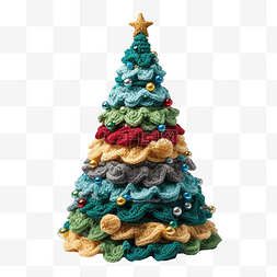 用毛线和工艺品制作的圣诞树