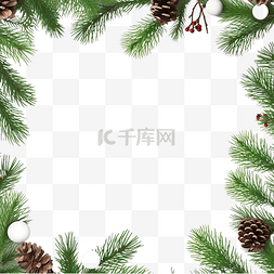 圣诞快乐框架图片_圣诞快乐框架，配有绿松树和圣诞
