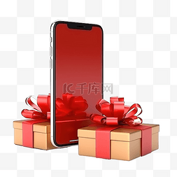 手机商城图片_带智能手机的网上圣诞购物概念