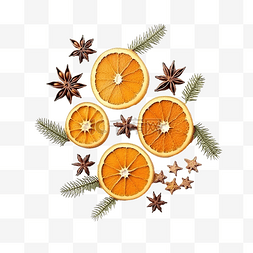 排列的星星图片_圣诞作文顶视图平躺排列的干橙子