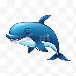 肌肉发达的海洋动物卡通鲸鱼