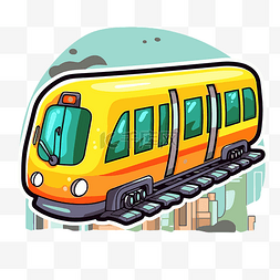 地铁列车图图片_轨道上的卡通地铁列车矢量图