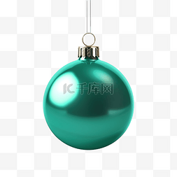 悬挂的装饰图片_扁平的圣诞摆设球