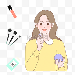 彩妆用品图片_丑陋的女人化妆