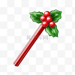 圣诞 3d 糖果棒与槲寄生插图