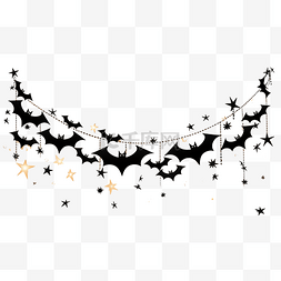 星星和蒲公英图片_万圣节派对庆祝概念与蝙蝠和星星