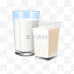 食物一杯饮料图片_插图一盒和一杯牛奶