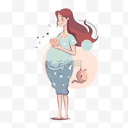 孕妇贴纸图片_懷孕的肚子 向量